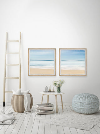 Sea Waves Foam Diptych, 2-Piece Set, 32x32 Panels