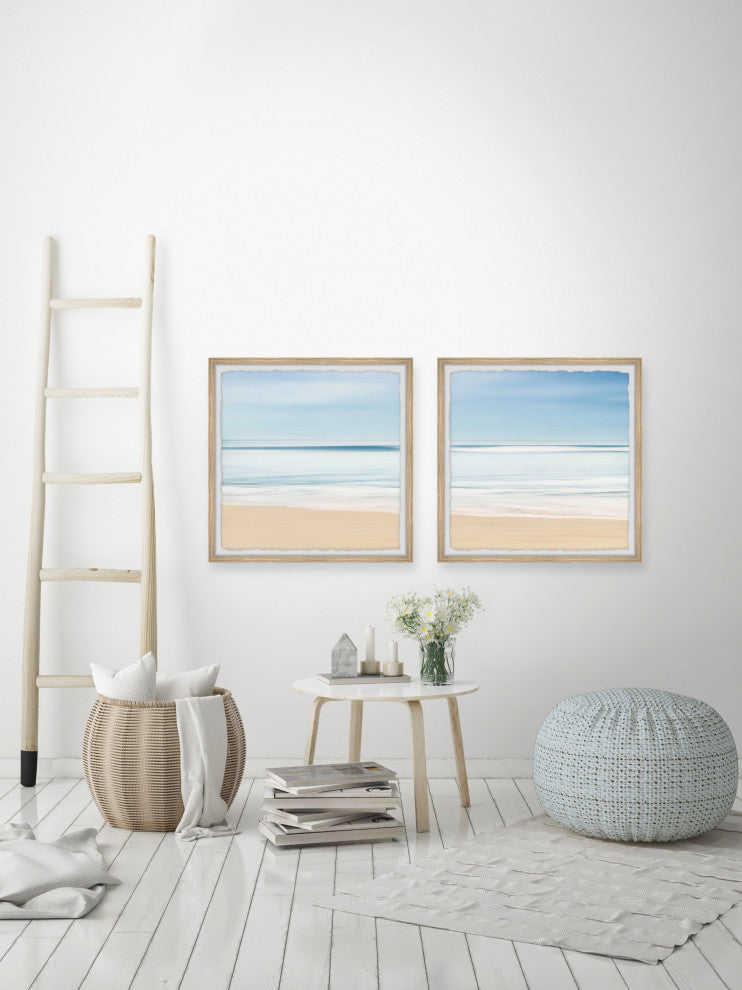 Sea Waves Foam Diptych, 2-Piece Set, 32x32 Panels