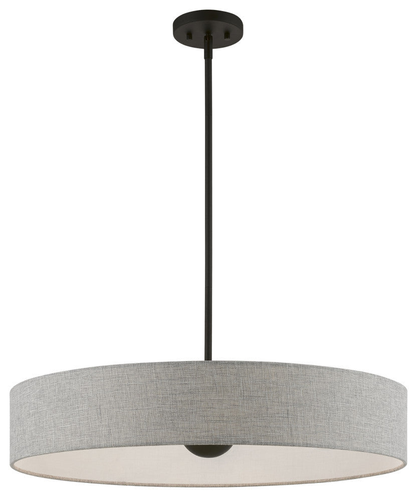 Elmhurst 5 Light Black Large Drum Pendant