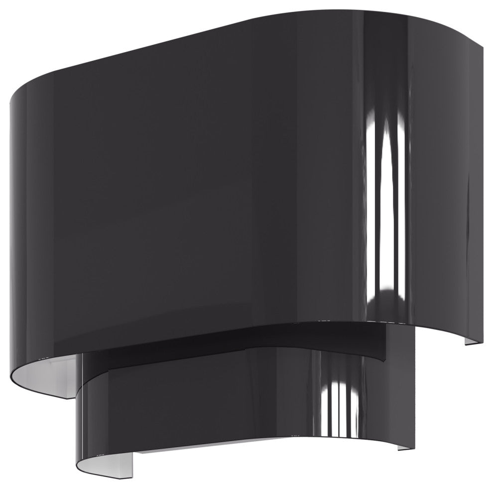 Springview 1 Light Shiny Black ADA Sconce with Shiny Black Metal Shade