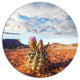 Cactus Under Cloudy Sky, Floral Large Disc Metal Wall Art, 23"