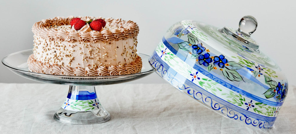 Blue Floral Cake Dome