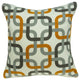 HomeRoots 20" x 7" x 20" Cool Gray and Orange Pillow Cover With Down Insert