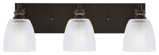 Edge 3-Light Bath Bar, Espresso Finish, 5" Clear Ribbed Glass