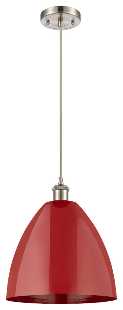 Innovations Lighting 516-1P-SN-MBD-12-RD Plymouth Dome 1 Light 12" Mini Pendant