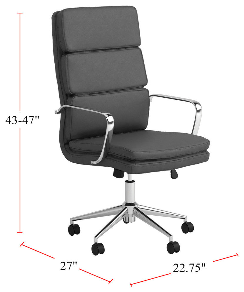 High Back Upholstered Office Chair, Gray
