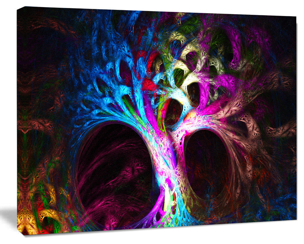 Magical Multi color Psychedelic Tree, Abstract Canvas Art Print, 20x12