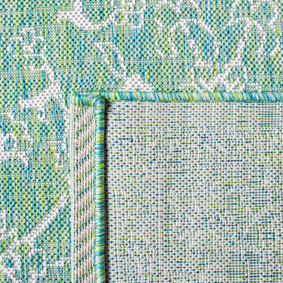 Safavieh Courtyard Cy8680-55721 Outdoor Rug, Green and Ivory, 6'7"x6'7" Square