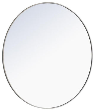 Elegant Decor Eternity 48" Round Metal Frame Mirror in Silver
