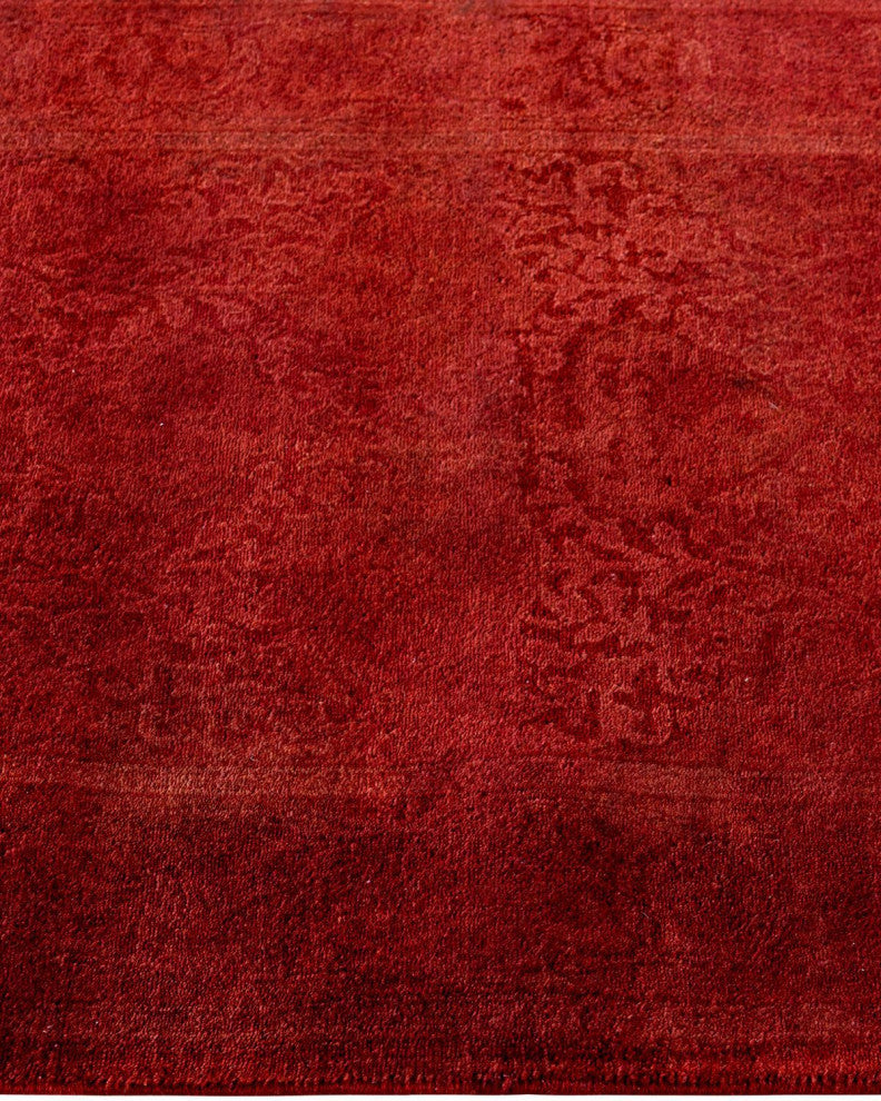 Overdyed, One-of-a-Kind Hand-Knotted Area Rug Rust, 2'6"x9'4"