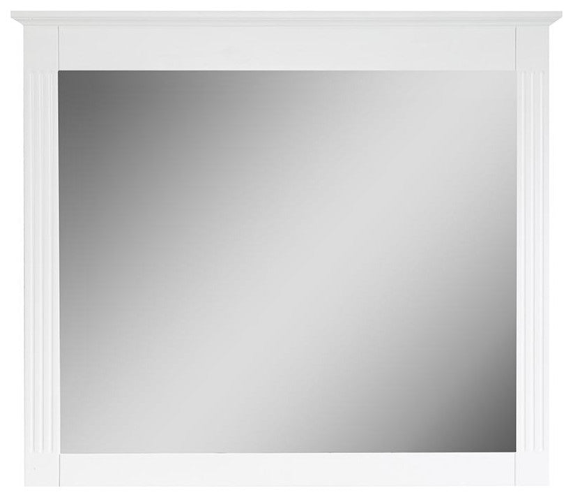 Solid Wood Bathroom Vanity Mirror for Wall Mounted, White, 38x33