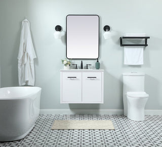 Home Living 19" Midcentury Modern White-Light Bathroom Vanity