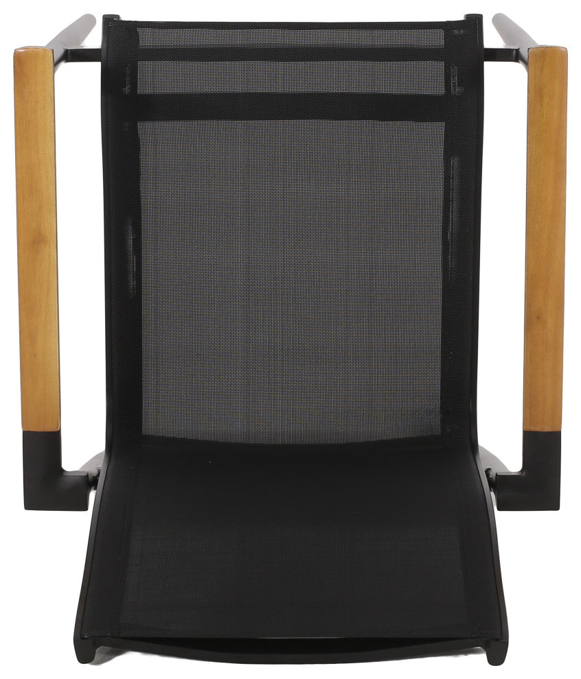 Shane Outdoor Mesh and Aluminum Dining Chairs, Set of 2