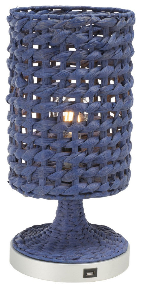 Safavieh Knowles Table Lamp With USB Port Blue