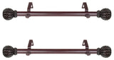 Velia Side Curtain Rods 12-20", Mahogany