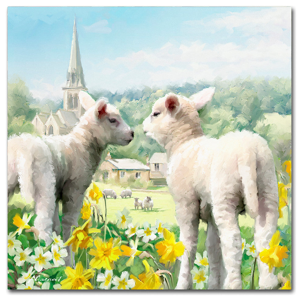 The Macneil Studio 'Easter Lambs' Canvas Art, 24"x24"
