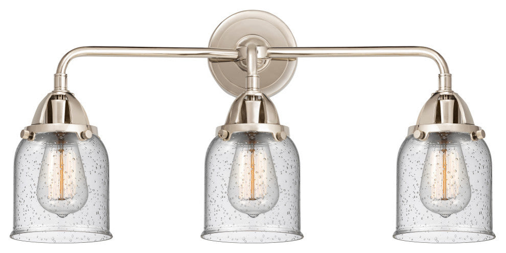 Small Bell Bath Vanity Light, Polished Nickel, Seedy, Seedy