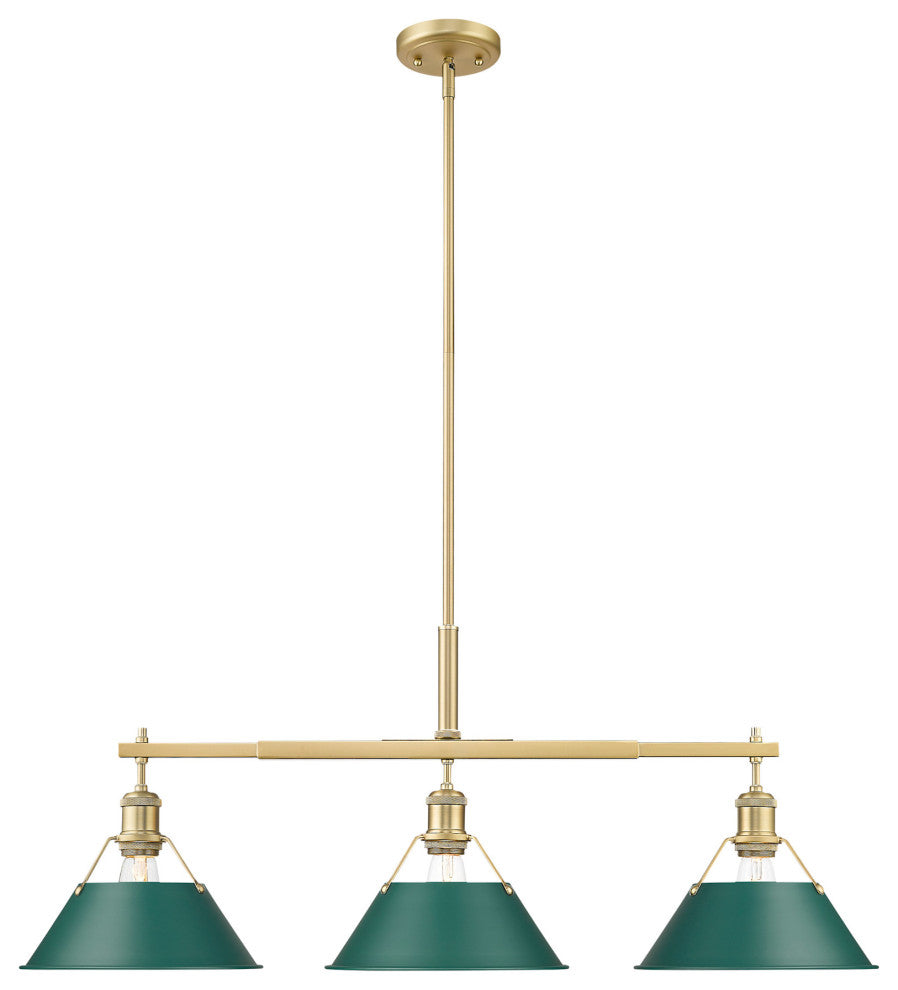 Golden Lighting 3306-LP BCB Orwell 3 Light 36"W Linear Pendant - Brushed