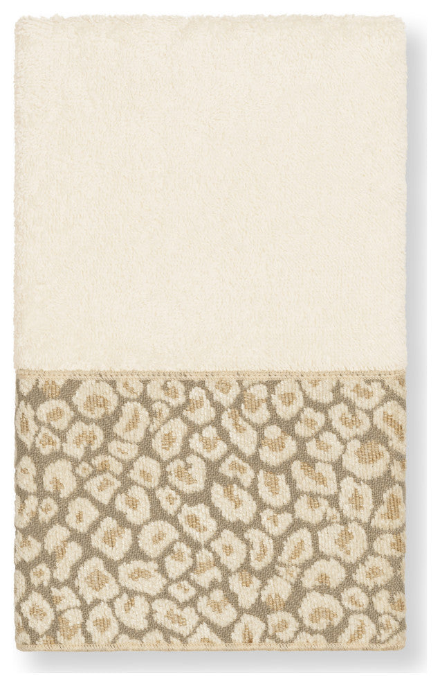 Linum Home Textiles Turkish Cotton Spots 3-Piece Embellished Towel Set, Cream