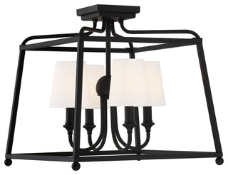 Libby Langdon for Crystorama Sylvan 4 Light Black Forged Ceiling Mount
