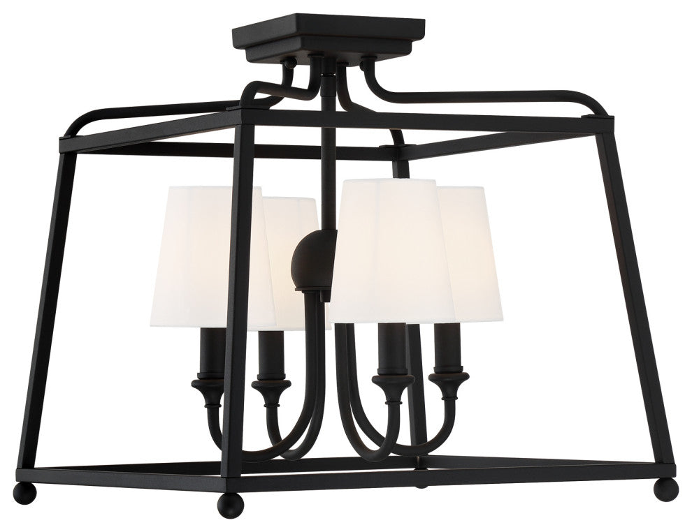 Libby Langdon for Crystorama Sylvan 4 Light Black Forged Ceiling Mount