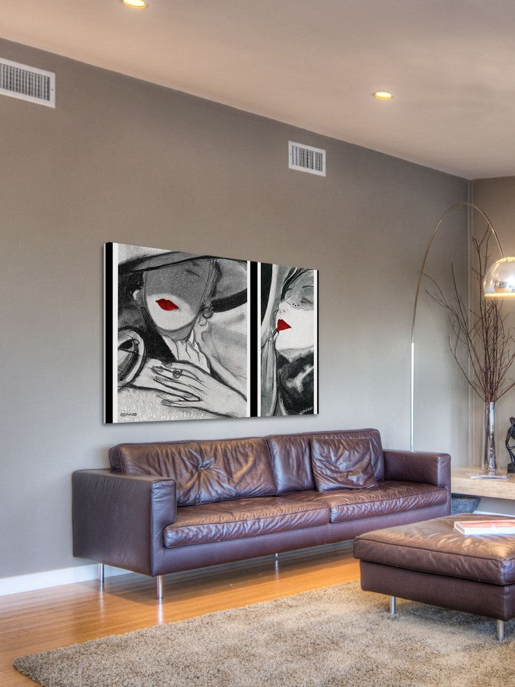 "Hat Lady 2" Painting Print on Wrapped Canvas