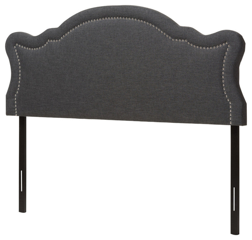 Avery Modern Dark Gray Fabric Queen Size Headboard
