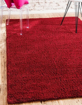 Unique Loom Red Studio Solid Shag 5' 0 x 8' 0 Area Rug