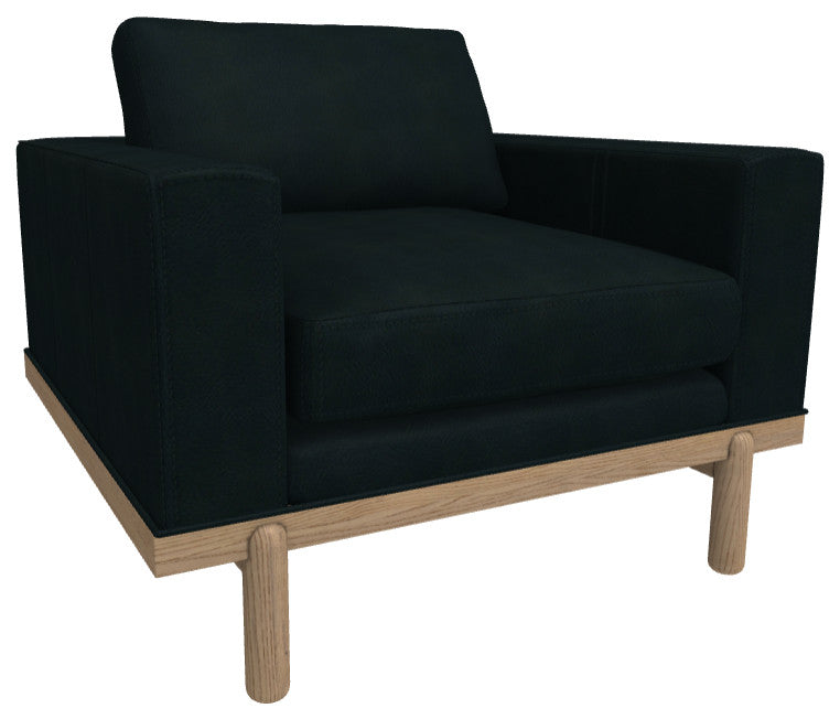 Cantor Leather Chair, Finish Shown: Dove, Leather Shown: Midnight