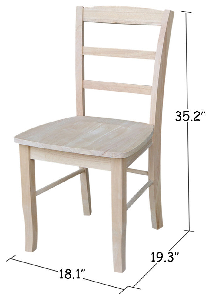 Set of Two Madrid Chairs, Unfinished