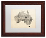 Michael Tompsett 'Australia Postcard Map' Matted Framed Art, White Mat, 14"x11"