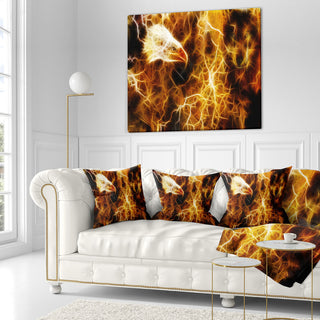 Wolf and Eagle Collage Abstract Throw Pillow, 18"x18"