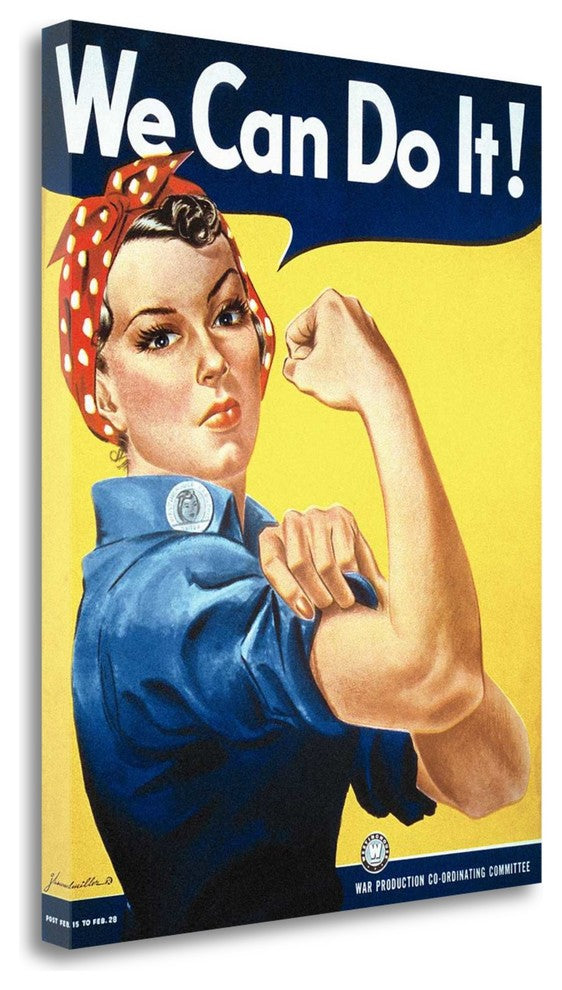 "Rosie The Riveter" By J. Howard Miller, Giclee Print on Gallery Wrap Canvas