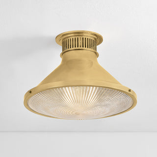 Hudson Valley Lighting Highclere Flush Mount By Mark D. Sikes, Aged Brass