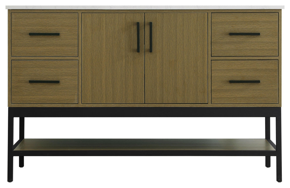 Home Living 54" Single Bathroom Vanity, Chestnut Brown