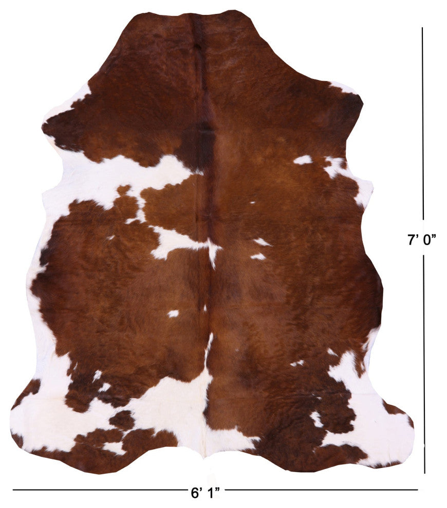7' 0" X 6' 1" Organic Natural Hair-On Cowhide Area Rug C1631