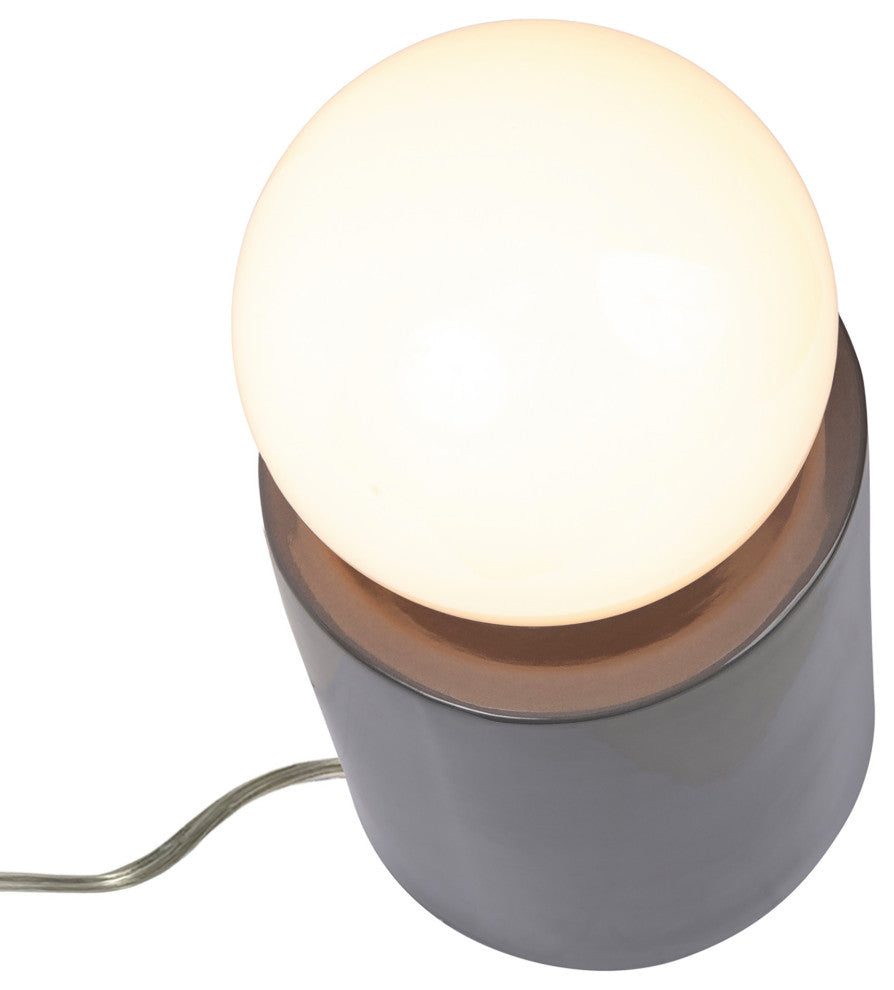 Short Pillar Table Lamp, Gloss Gray