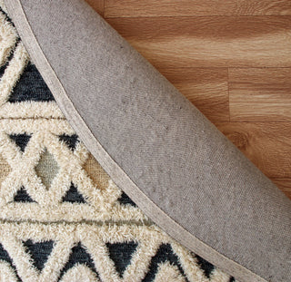 Tufted Geometric Diamonds and Stripes Round Rug, 6' Round