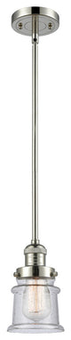 Small Canton 1-Light Mini Pendant, Polished Nickel, Seedy