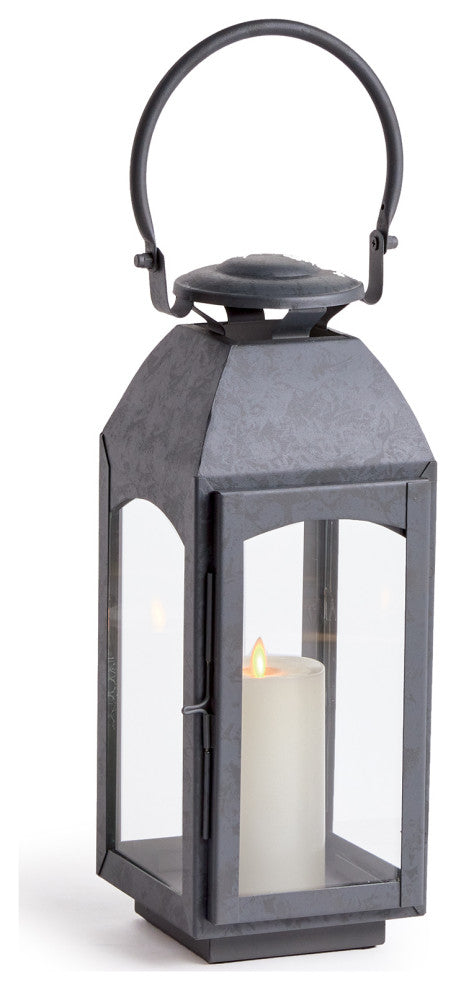 Antoinne Outdoor Lantern, Small, Gray, 6.5x6.5x15.75