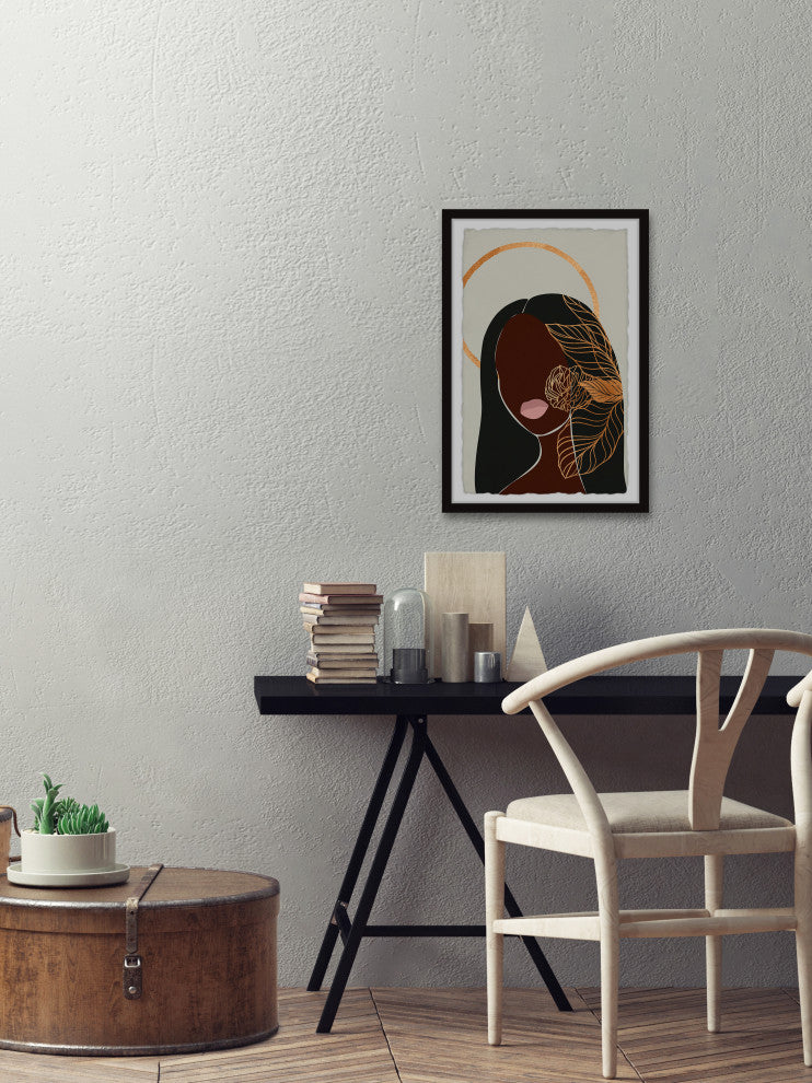 "Faceless Beauty" Framed Painting Print, 30x45