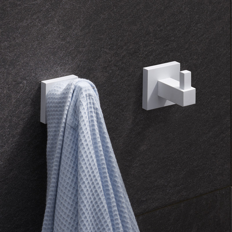 Italia Bianca Series Set of 2 Robe Hooks, Matte White