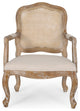 Absaroka French Country Fabric Wood and Cane 5-Piece Dining Set, Natural/Beige