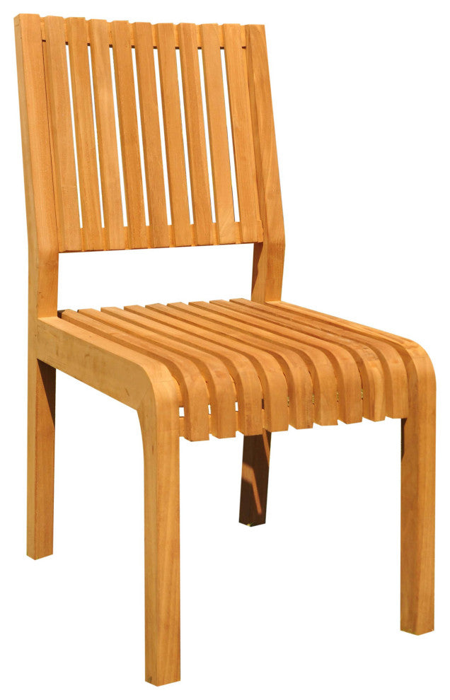 7-Piece Outdoor Teak Set: 60" Square Butterfly Table, 6 Maldives Armless Chairs