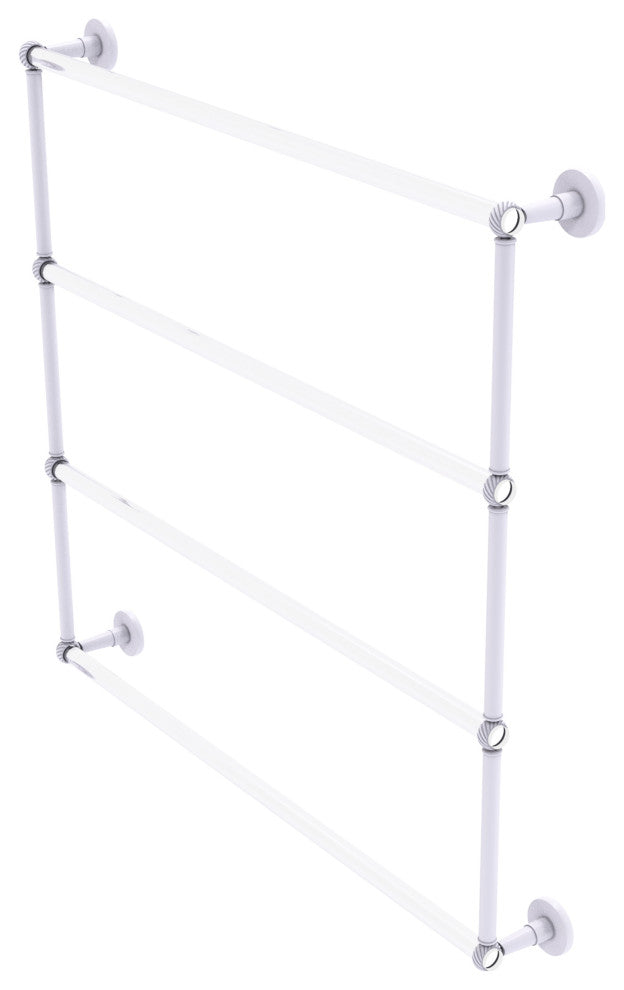Clearview 4 Tier 36" Ladder Towel Bar with Twisted Accents, Matte White