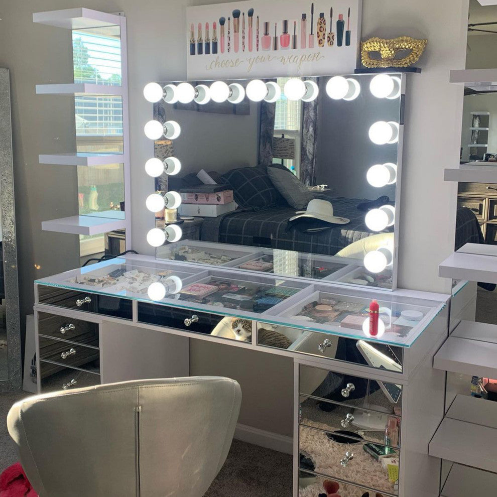 SlayStation Natalie Mirrored Column, White