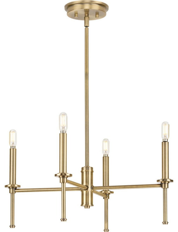 Elara Collection 22.87" 4-Light Vintage Brass Chandelier Light