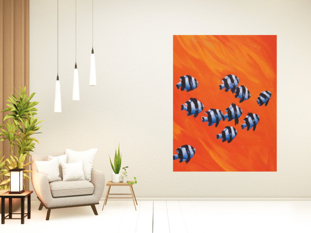 School of Clown Fish 1 Giclee Wrap Canvas Wall Art