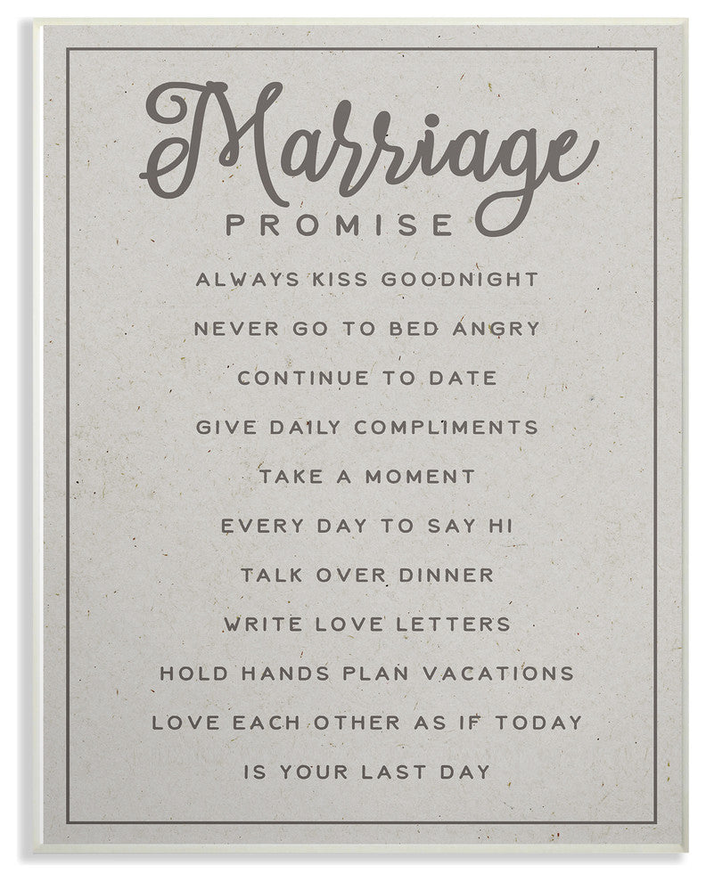 Marriage Promise Wall Plaque Art, 10x15