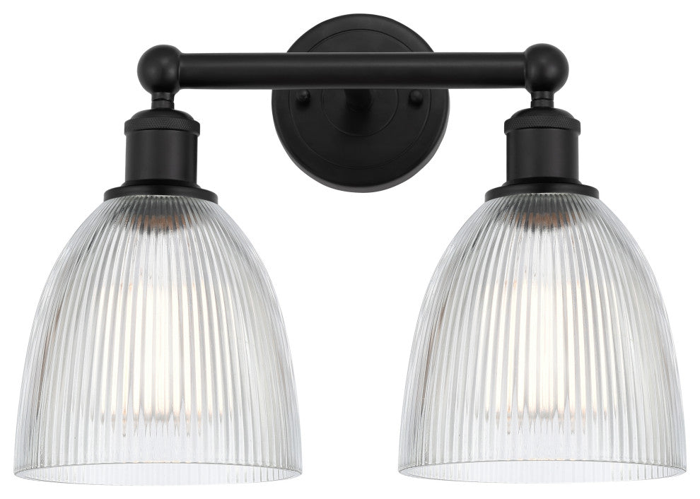Innovations 616-2W-BK-G382 Castile 2 Light 15" Bath Vanity Light, Matte Black